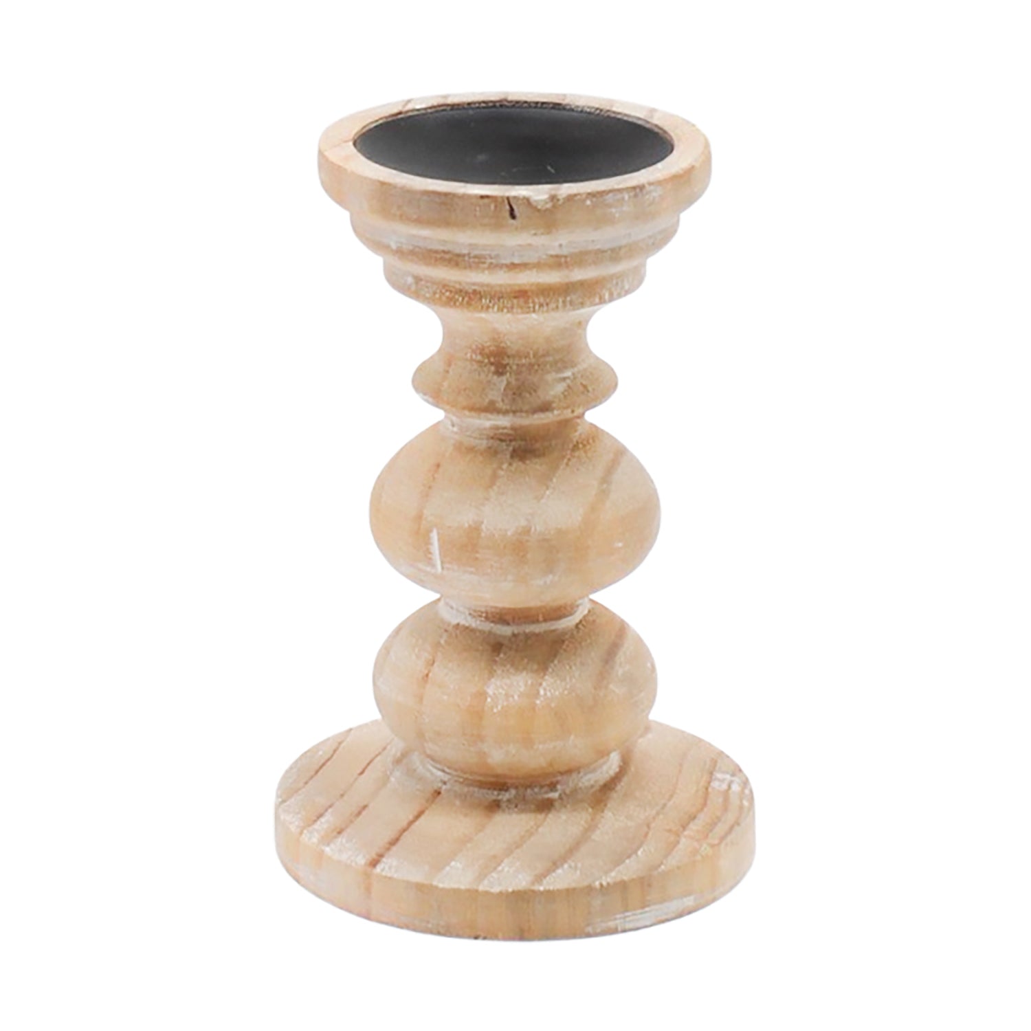 Natural Wood Tall Pillar Holder