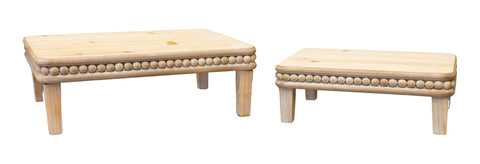 Rectangular Wood Beaded Stand