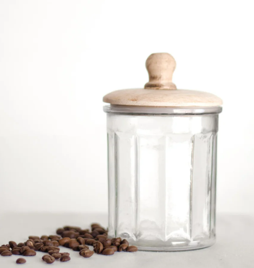 Clear Canister with Wooden Lid (2 Sizes)