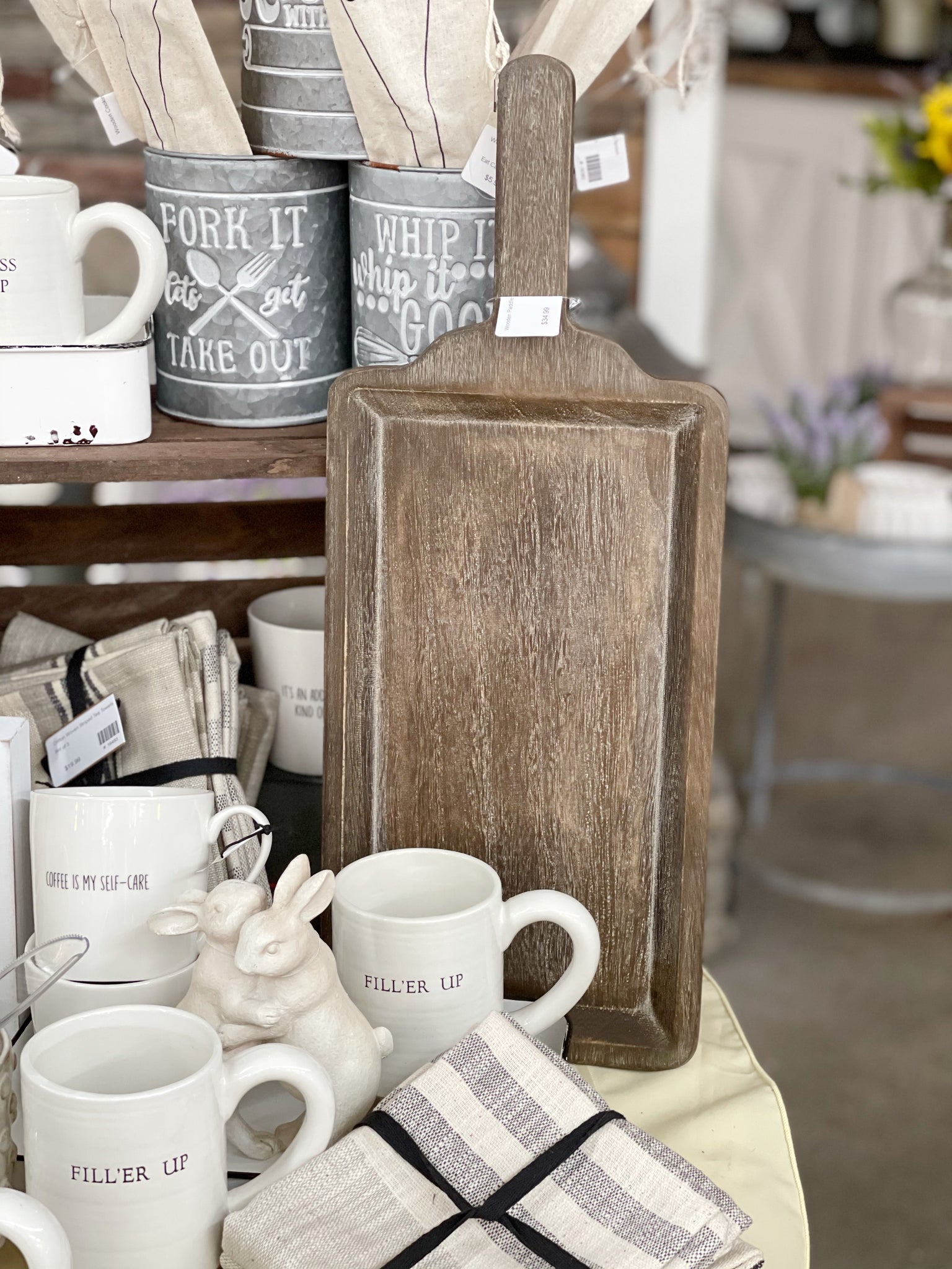 Wooden Paddle Serving Tray