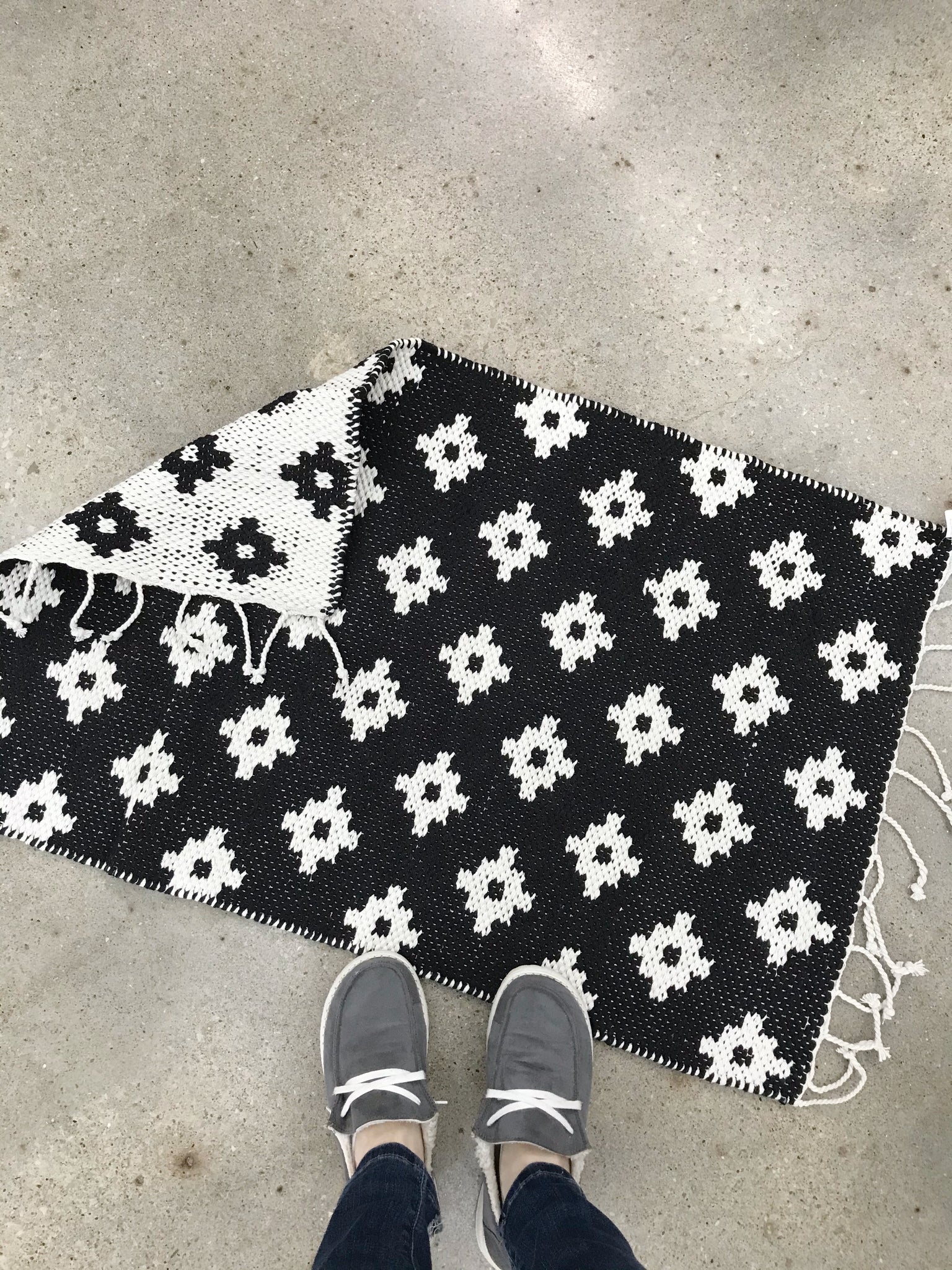 Boho Inspired Cotton Woven Reversible Rug