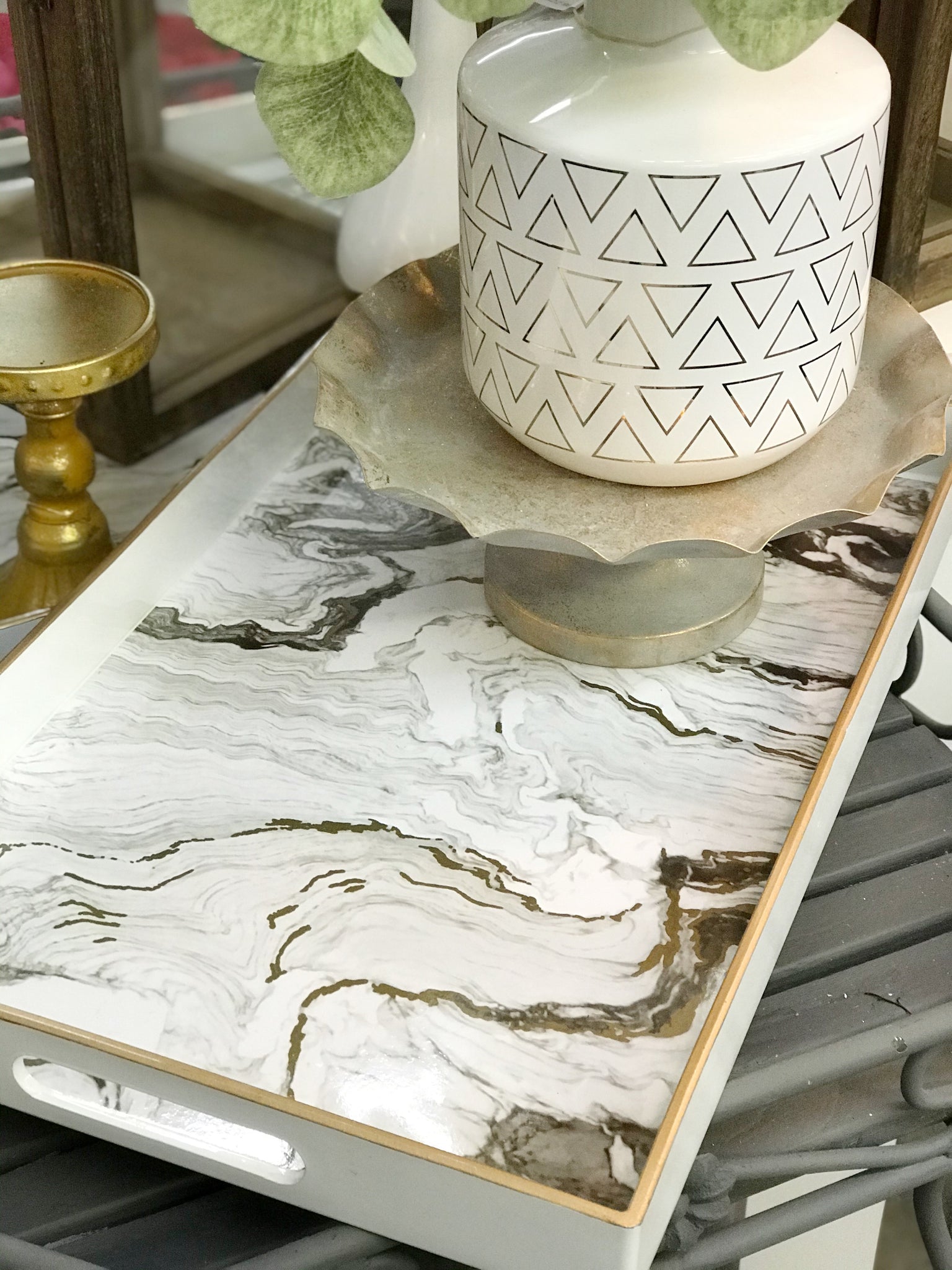 Rectangular Marbled Tray