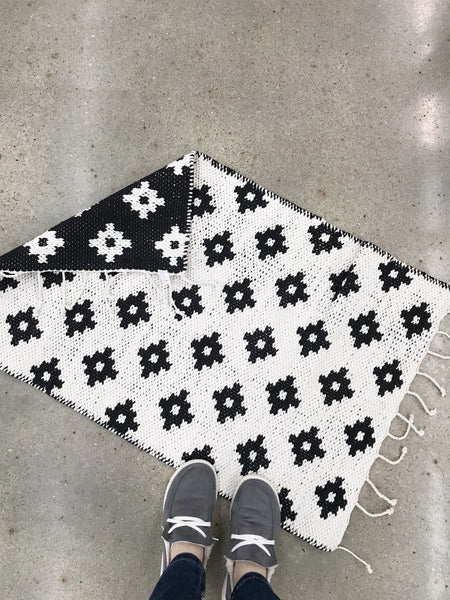 Boho Inspired Cotton Woven Reversible Rug