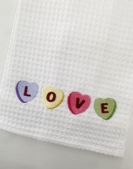 Conversations Hearts Dish Towel