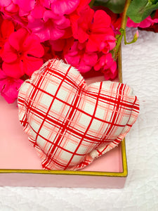 VDAY PLAID HEART MINI PILLOW