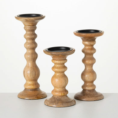 Turned-Wood Pedestal Holders