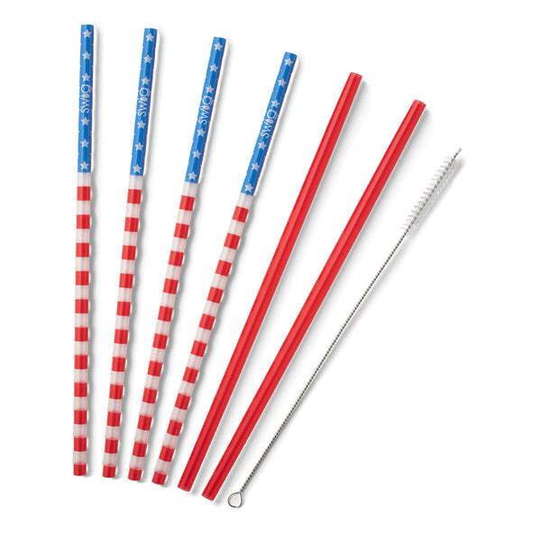 Stars & Stripes Reusable Straw Set